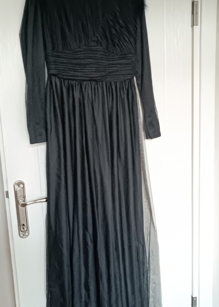 Otrişli siyah elbise  - Görsel 2