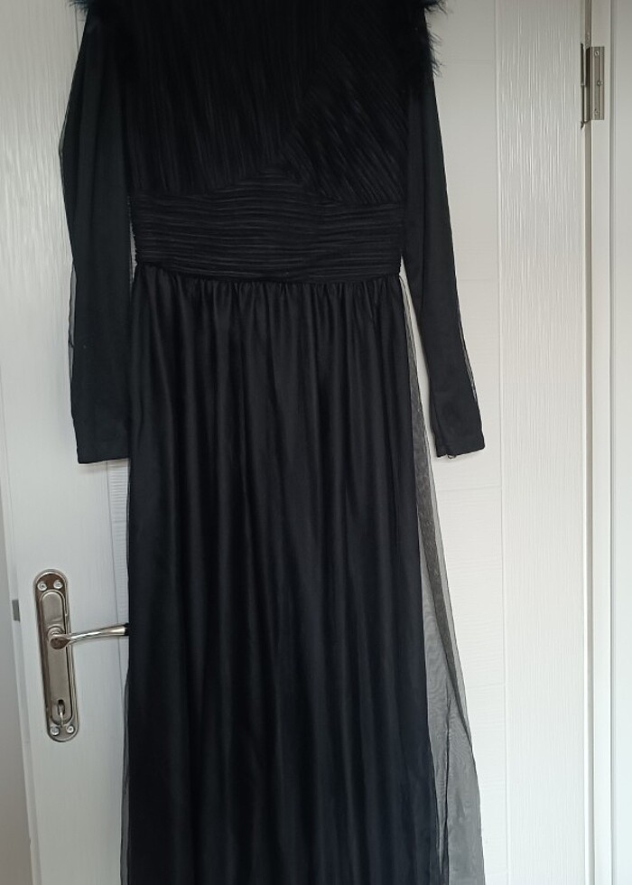 Otrişli siyah elbise  - Görsel 3