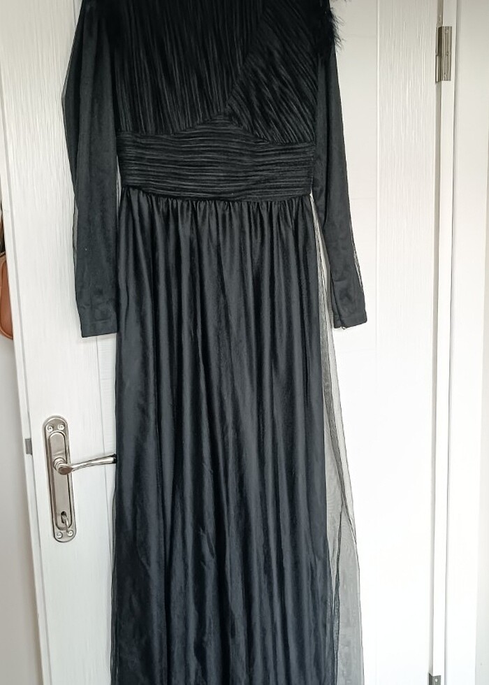 Otrişli siyah elbise  - Görsel 4