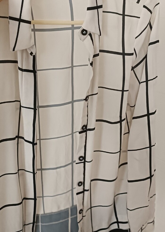 Cizgili koton gömlek - Görsel 3