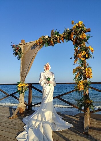 Nikah elbisesi saten k*r*lık