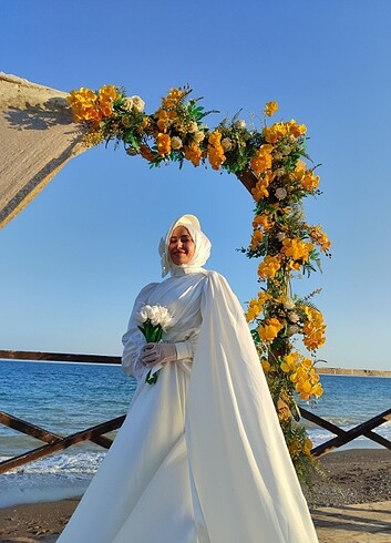 Abiye Nikah elbisesi saten k*r*lık