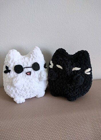 Gojo geto cat peluş figür amigurumi