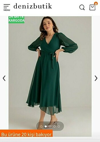 Deniz Butik Kravuze Yaka Elbise