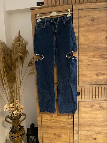 s Beden Sagaza model taşlı palazzo jean
