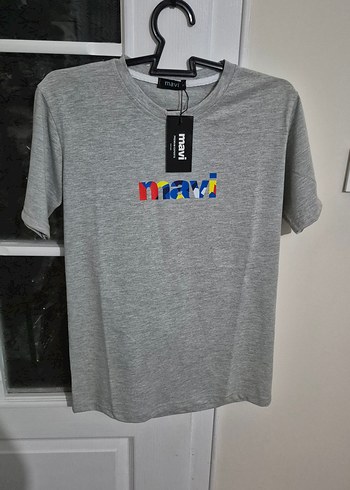 Mavi Gri Baskılı Regular Fit Erkek Tişört