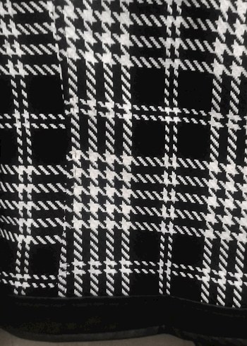 Kadın Siyah Desenli Midi Ceket - Görsel 9