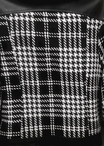 Kadın Siyah Desenli Midi Ceket - Görsel 6