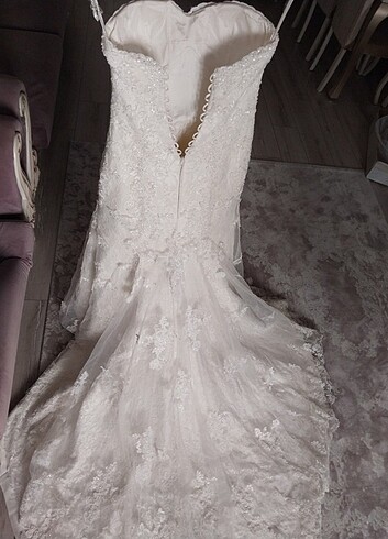 Straplez balık model gelinlik - Görsel 8