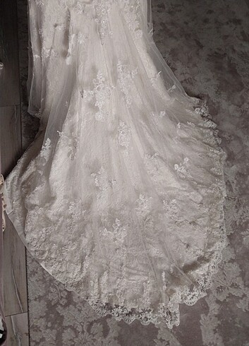 Straplez balık model gelinlik - Görsel 9