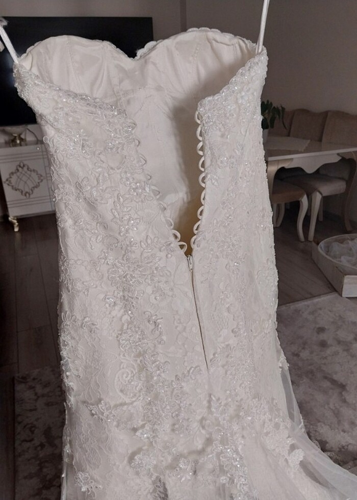 Straplez balık model gelinlik - Görsel 5