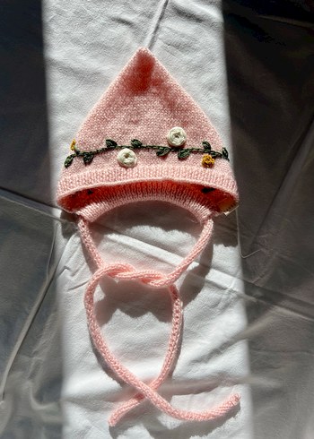 Kız bebek örgü hırka & bone - Görsel 4