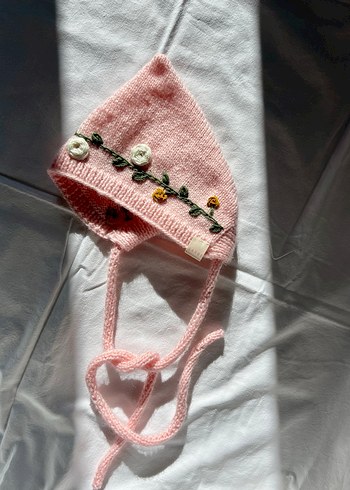 Kız bebek örgü hırka & bone - Görsel 5