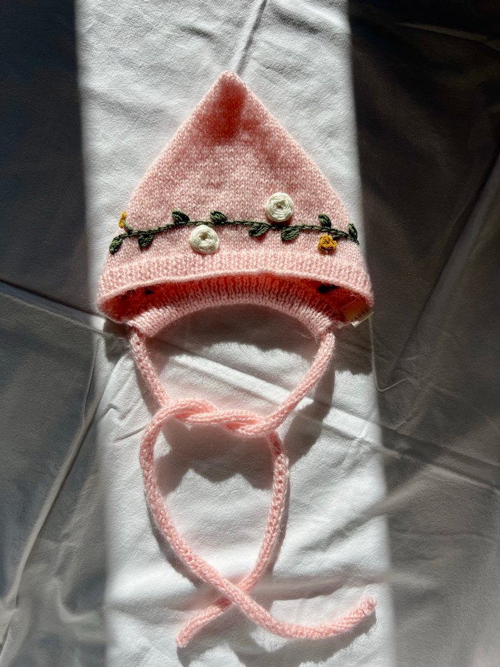 Kız bebek örgü hırka & bone - Görsel 4