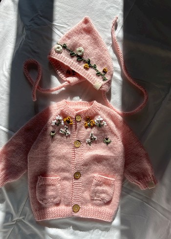 El örgüsü kız bebek bone - Görsel 3