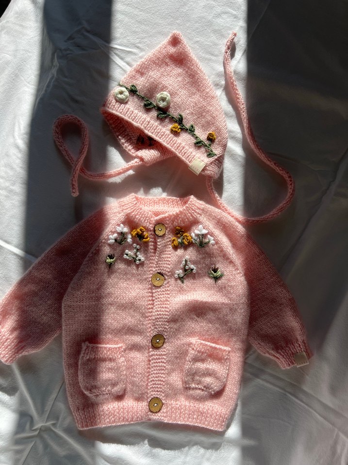 El örgüsü kız bebek bone - Görsel 3