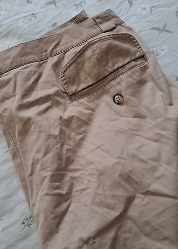 Bej Erkek Keten Şort, Rahat Kesim - Görsel 4