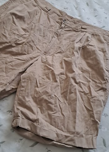 Bej Erkek Keten Şort, Rahat Kesim - Görsel 2