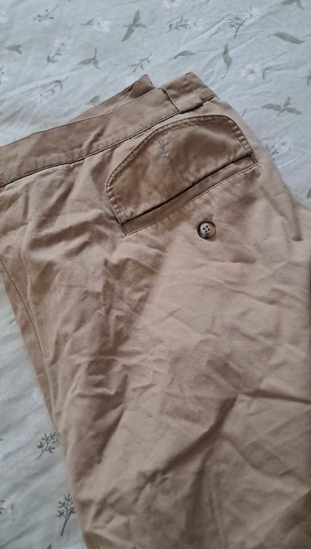 Bej Erkek Keten Şort, Rahat Kesim - Görsel 4