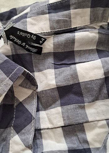 Gri Kareli Uzun Kollu Keten Gömlek - Görsel 3