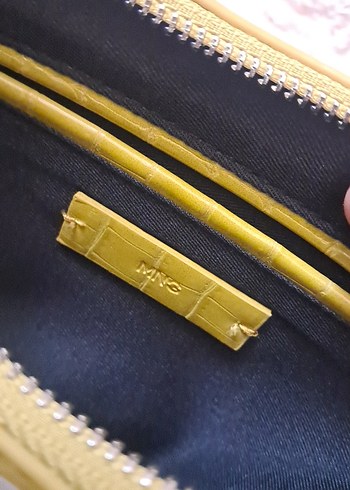 Sarı Yılan Derisi Desenli Kadın Deri Çanta - Görsel 3