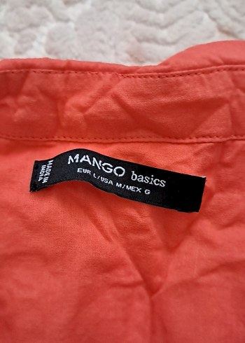 Kırmızı Keten Düğmeli Kadın Gömlek - Görsel 4