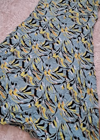 V yaka uzun pilili bohem elbise - Görsel 2