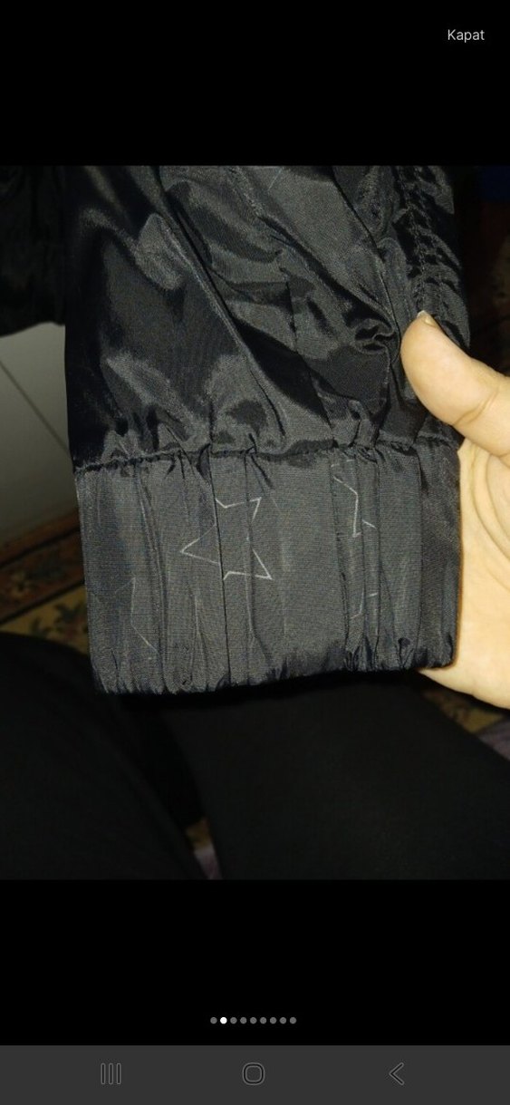 Siyah Kadın Midi Yağmurluk Kapüşonlu - Görsel 5