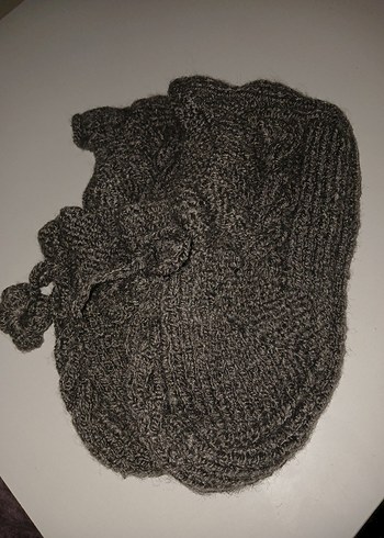 Gri Örgü Kadın Patik - Görsel 2