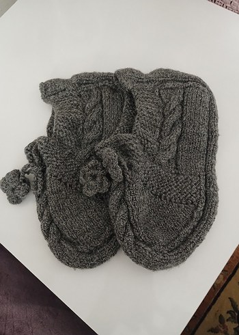 Gri Örgü Kadın Patik - Görsel 4