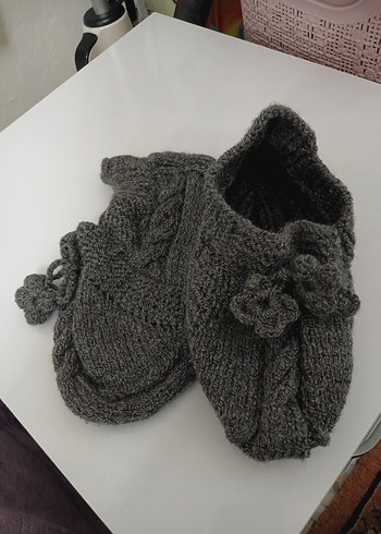 Gri Örgü Kadın Patik - Görsel 6