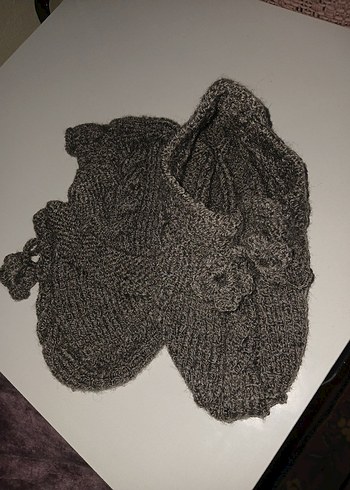 Gri Örgü Kadın Patik - Görsel 3