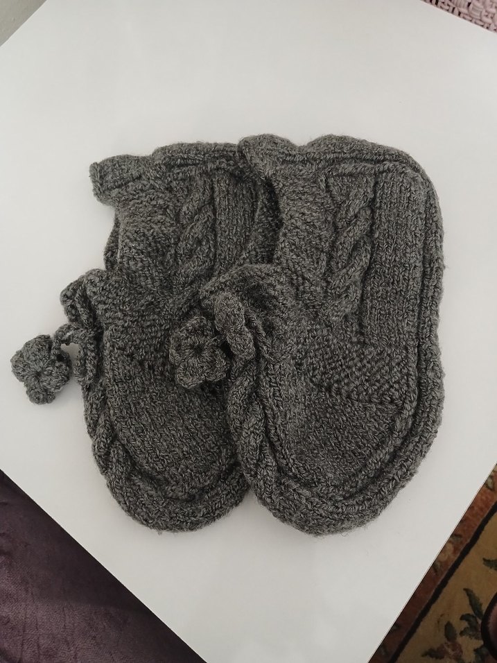 Gri Örgü Kadın Patik - Görsel 4