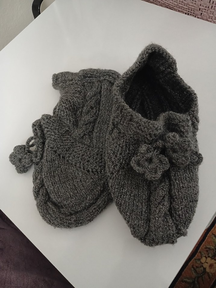 Gri Örgü Kadın Patik - Görsel 5