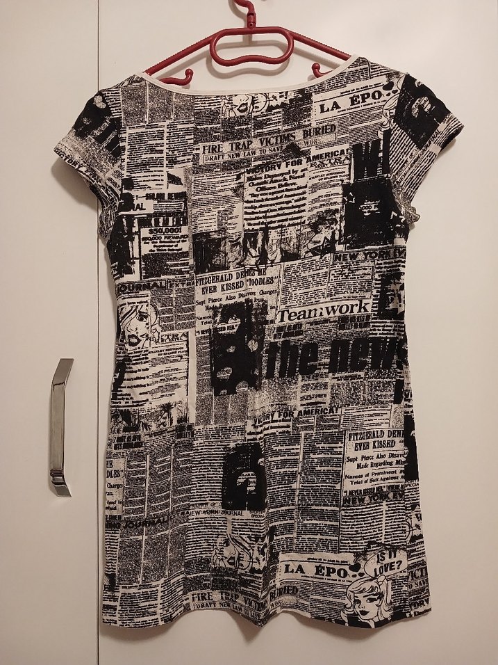 Desenli Tişört  Siyah/Beyaz (S-M Uyumlu) - Görsel 5