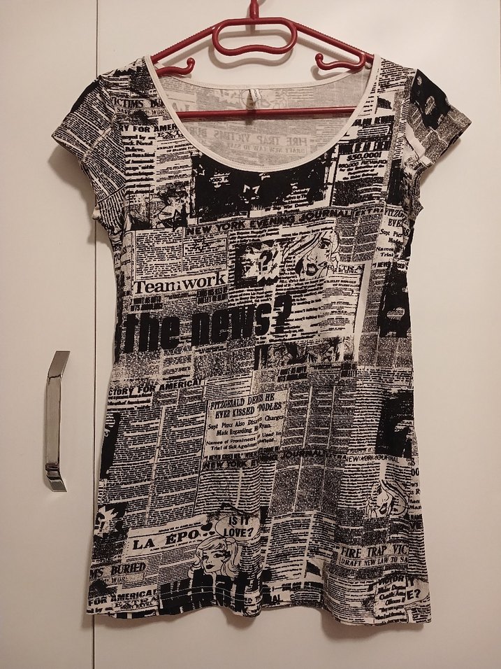 Desenli Tişört  Siyah/Beyaz (S-M Uyumlu) - Görsel 4