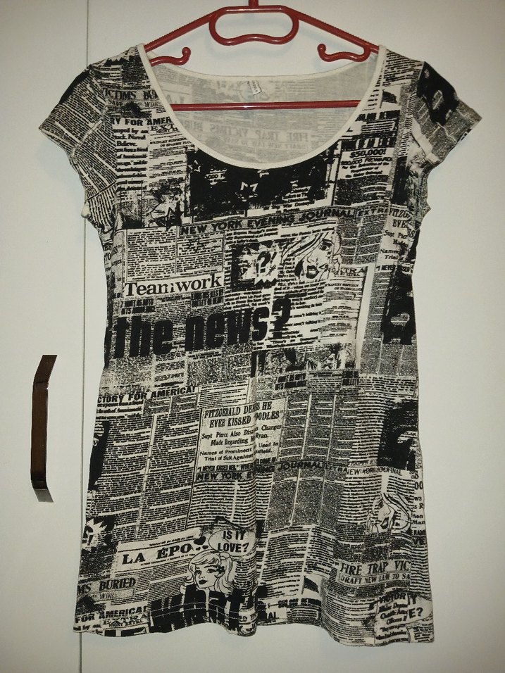 Desenli Tişört  Siyah/Beyaz (S-M Uyumlu) - Görsel 3