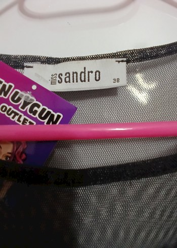 Miss Sandro Siyah Likralı Tül Detaylı Şık Elbise (Yeni Etiketli) - Görsel 12