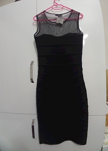 Miss Sandro Siyah Likralı Tül Detaylı Şık Elbise (Yeni Etiketli) - Görsel 10
