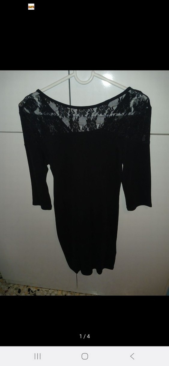 Dantel Detaylı Siyah Midi Kalem Elbise - Görsel 3