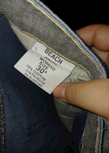 30 Beden mavi Renk Lee Cooper markalı kadın kot kapri