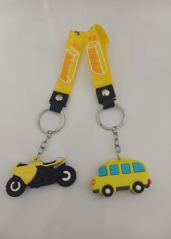 Sarı Renkli Zincir Detaylı Anahtarlık - Görsel 4