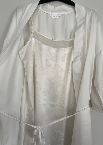 Bohem Tarz Mini Beyaz Kadın Sabahlık - Görsel 2