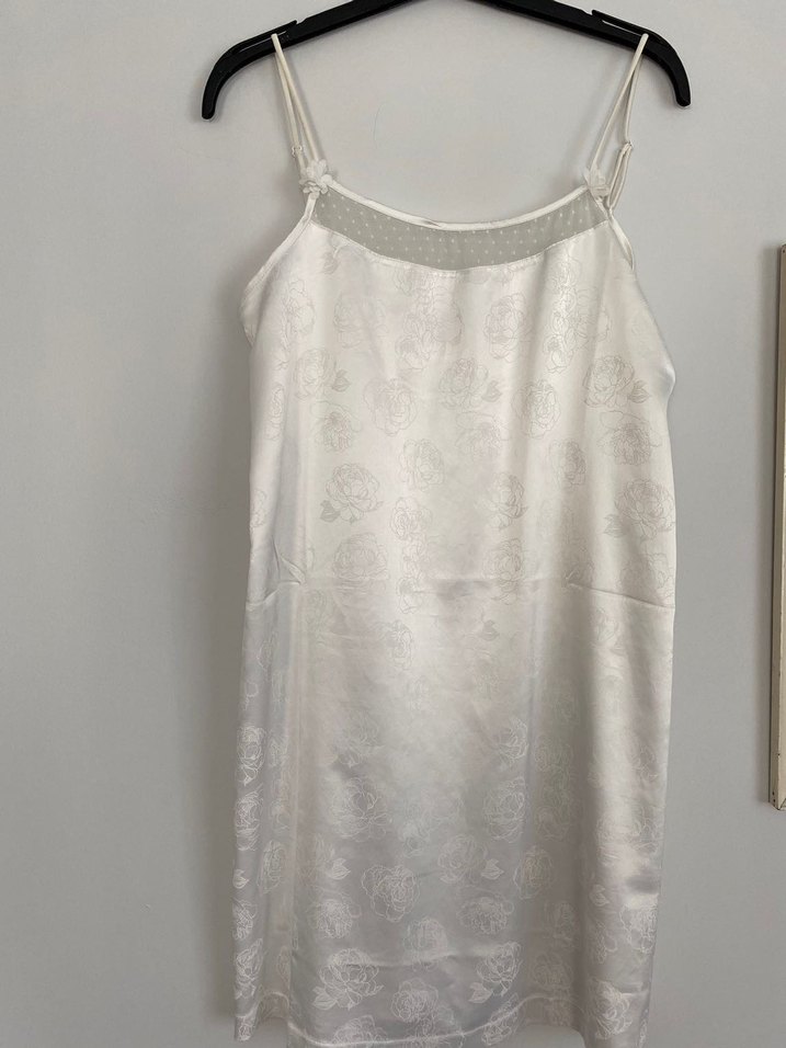 Bohem Tarz Mini Beyaz Kadın Sabahlık - Görsel 3