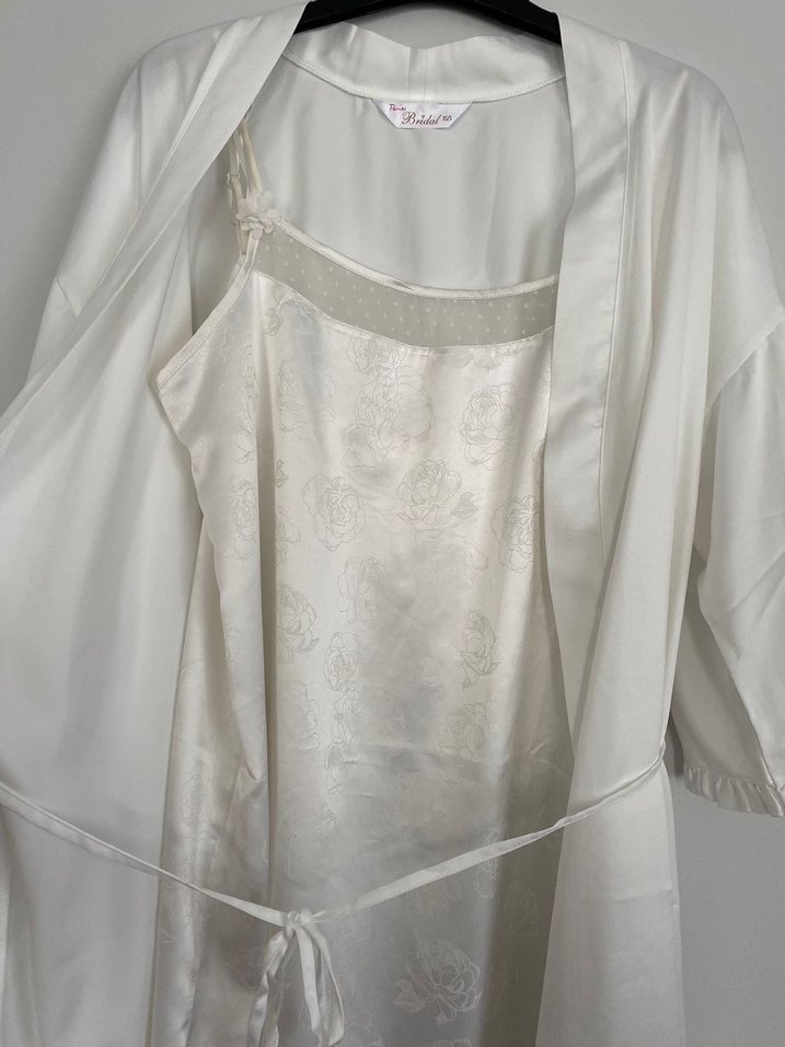 Bohem Tarz Mini Beyaz Kadın Sabahlık - Görsel 2