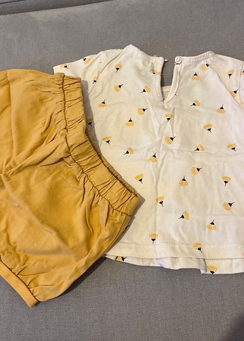 Sarı Fırfırlı Bebek Kız Takımı - Görsel 5