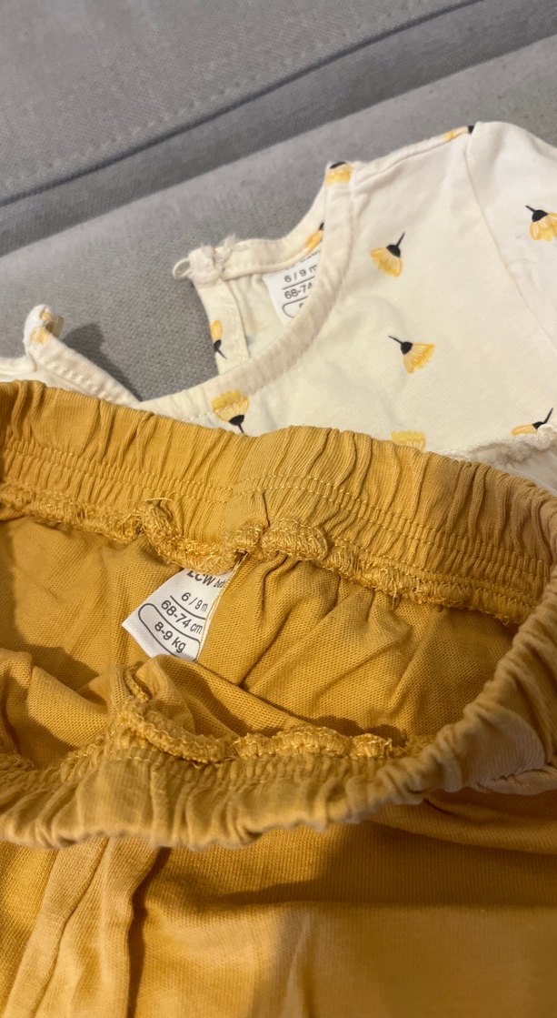 Sarı Fırfırlı Bebek Kız Takımı - Görsel 4