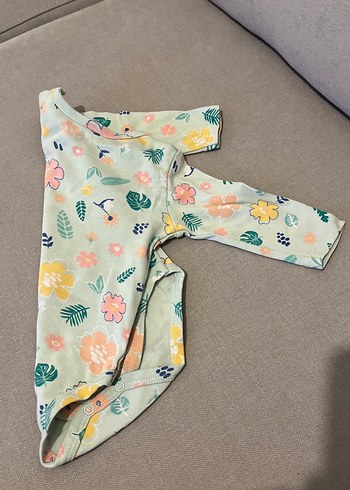 Çiçek Desenli Uzun Kollu Bebek Body - Görsel 3