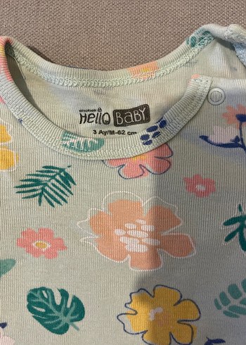 Çiçek Desenli Uzun Kollu Bebek Body - Görsel 2