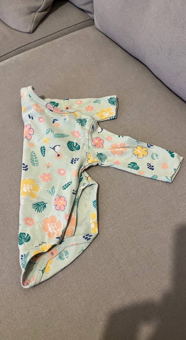 Çiçek Desenli Uzun Kollu Bebek Body - Görsel 3